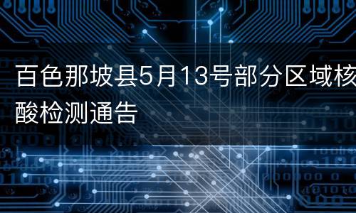 百色那坡县5月13号部分区域核酸检测通告