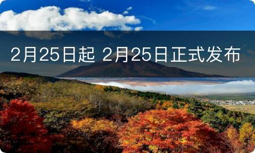 2月25日起 2月25日正式发布