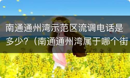 南通通州湾示范区流调电话是多少?（南通通州湾属于哪个街道）
