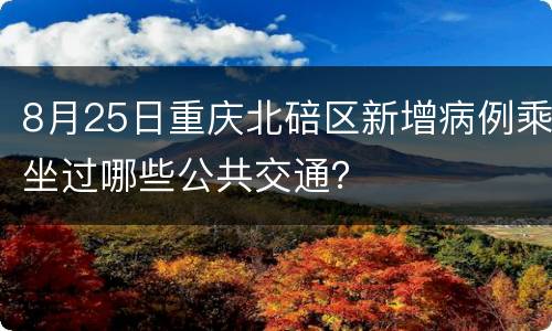 8月25日重庆北碚区新增病例乘坐过哪些公共交通？