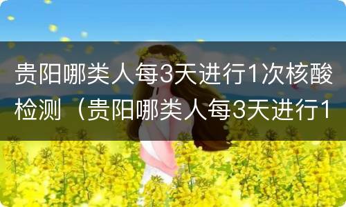 贵阳哪类人每3天进行1次核酸检测（贵阳哪类人每3天进行1次核酸检测呢）