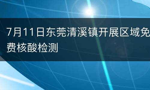 7月11日东莞清溪镇开展区域免费核酸检测