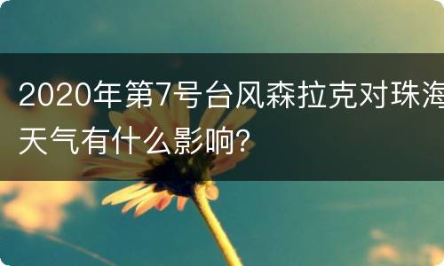 2020年第7号台风森拉克对珠海天气有什么影响？