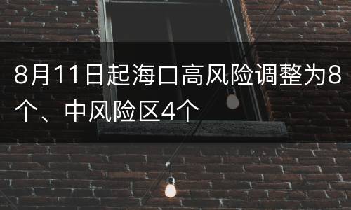 8月11日起海口高风险调整为8个、中风险区4个