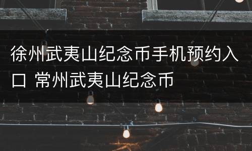 徐州武夷山纪念币手机预约入口 常州武夷山纪念币