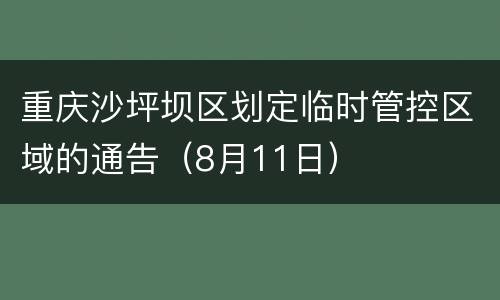 重庆沙坪坝区划定临时管控区域的通告（8月11日）