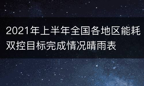 2021年上半年全国各地区能耗双控目标完成情况晴雨表