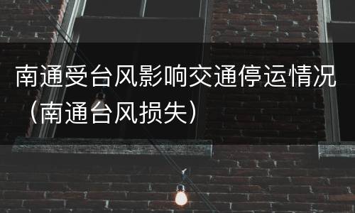 南通受台风影响交通停运情况（南通台风损失）