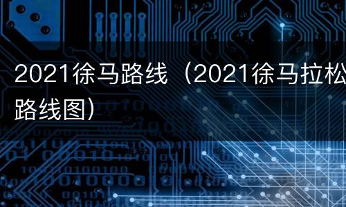 2021徐马路线（2021徐马拉松路线图）