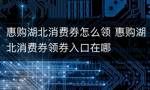 惠购湖北消费券怎么领 惠购湖北消费券领券入口在哪