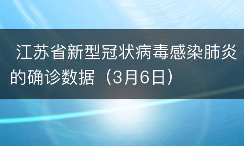  江苏省新型冠状病毒感染肺炎的确诊数据（3月6日）