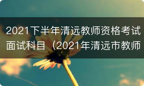 2021下半年清远教师资格考试面试科目（2021年清远市教师资格证考试）