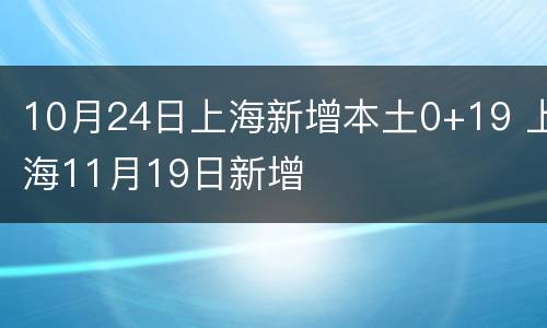 10月24日上海新增本土0+19 上海11月19日新增