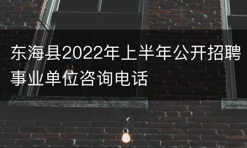 东海县2022年上半年公开招聘事业单位咨询电话