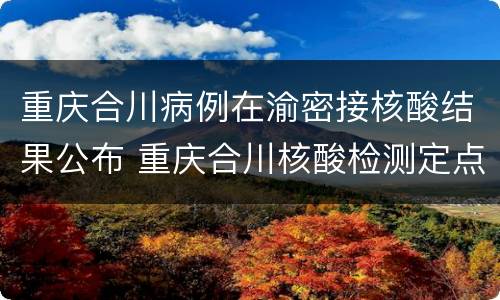 重庆合川病例在渝密接核酸结果公布 重庆合川核酸检测定点医院