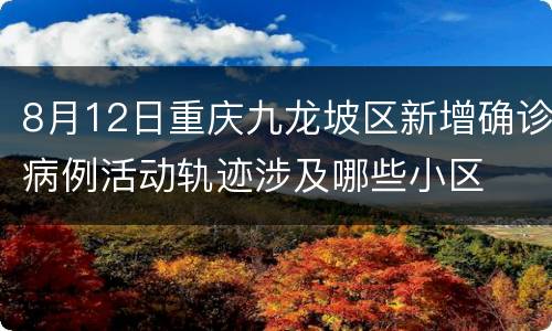 8月12日重庆九龙坡区新增确诊病例活动轨迹涉及哪些小区