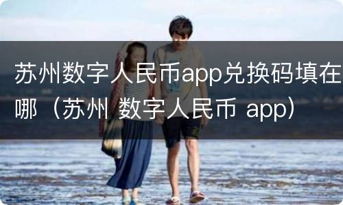 苏州数字人民币app兑换码填在哪（苏州 数字人民币 app）