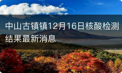 中山古镇镇12月16日核酸检测结果最新消息
