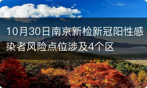 10月30日南京新检新冠阳性感染者风险点位涉及4个区