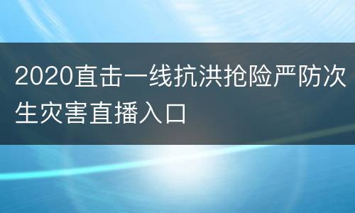 2020直击一线抗洪抢险严防次生灾害直播入口
