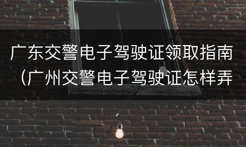 广东交警电子驾驶证领取指南（广州交警电子驾驶证怎样弄）