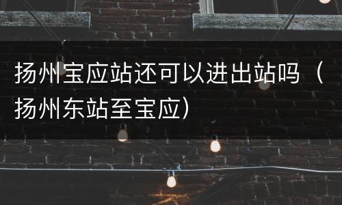 扬州宝应站还可以进出站吗（扬州东站至宝应）