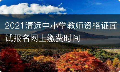 2021清远中小学教师资格证面试报名网上缴费时间