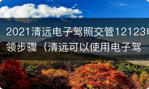 2021清远电子驾照交管12123申领步骤（清远可以使用电子驾照吗）