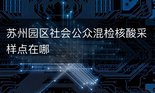 苏州园区社会公众混检核酸采样点在哪