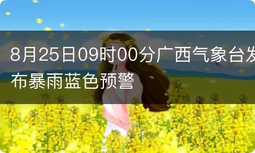 8月25日09时00分广西气象台发布暴雨蓝色预警