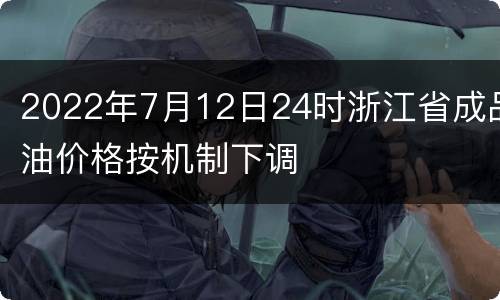 2022年7月12日24时浙江省成品油价格按机制下调