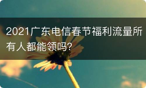 2021广东电信春节福利流量所有人都能领吗？