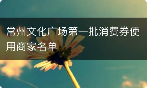 常州文化广场第一批消费券使用商家名单