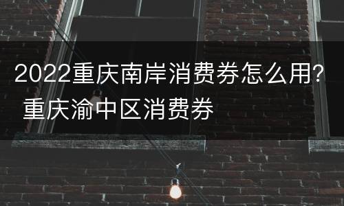 2022重庆南岸消费券怎么用？ 重庆渝中区消费券