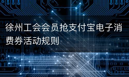 徐州工会会员抢支付宝电子消费券活动规则