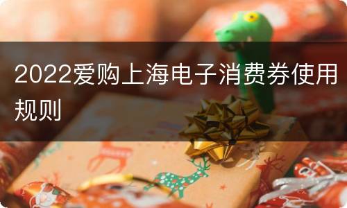 2022爱购上海电子消费券使用规则