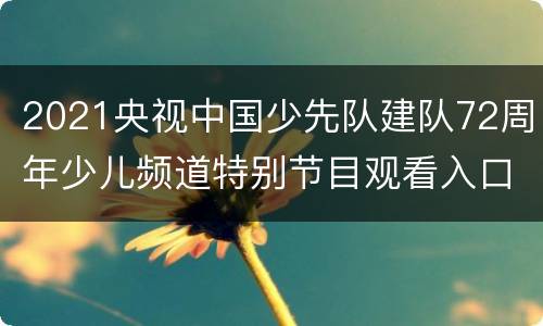 2021央视中国少先队建队72周年少儿频道特别节目观看入口