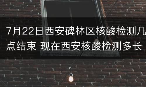 7月22日西安碑林区核酸检测几点结束 现在西安核酸检测多长时间出结果