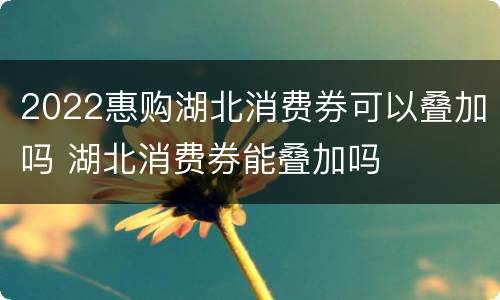 2022惠购湖北消费券可以叠加吗 湖北消费券能叠加吗