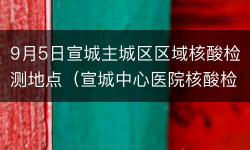 9月5日宣城主城区区域核酸检测地点（宣城中心医院核酸检测时间）
