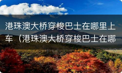 港珠澳大桥穿梭巴士在哪里上车（港珠澳大桥穿梭巴士在哪里乘坐）