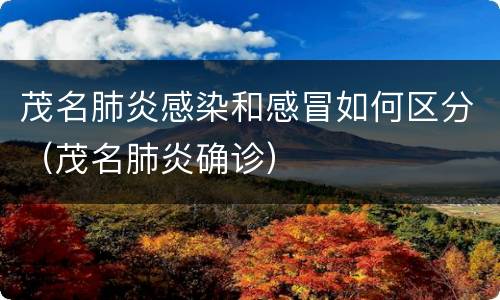 茂名肺炎感染和感冒如何区分（茂名肺炎确诊）