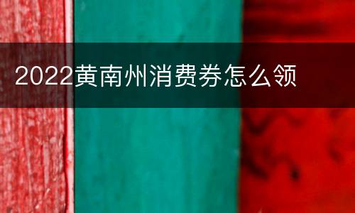 2022黄南州消费券怎么领