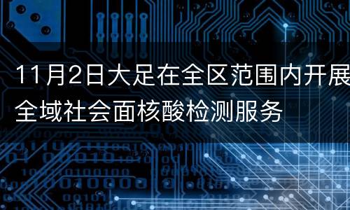 11月2日大足在全区范围内开展全域社会面核酸检测服务