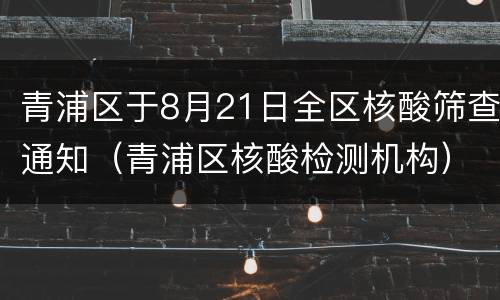 青浦区于8月21日全区核酸筛查通知（青浦区核酸检测机构）