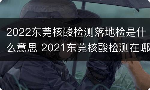 2022东莞核酸检测落地检是什么意思 2021东莞核酸检测在哪里可以做
