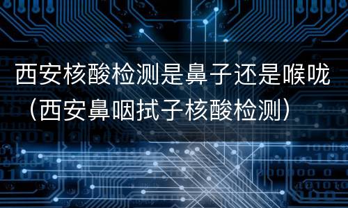 西安核酸检测是鼻子还是喉咙（西安鼻咽拭子核酸检测）