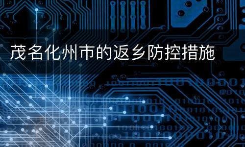 茂名化州市的返乡防控措施