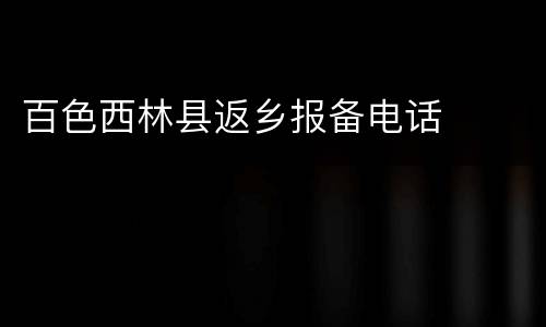 百色西林县返乡报备电话