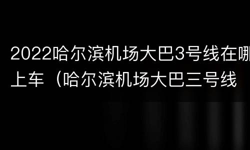 2022哈尔滨机场大巴3号线在哪上车（哈尔滨机场大巴三号线时刻表2020）